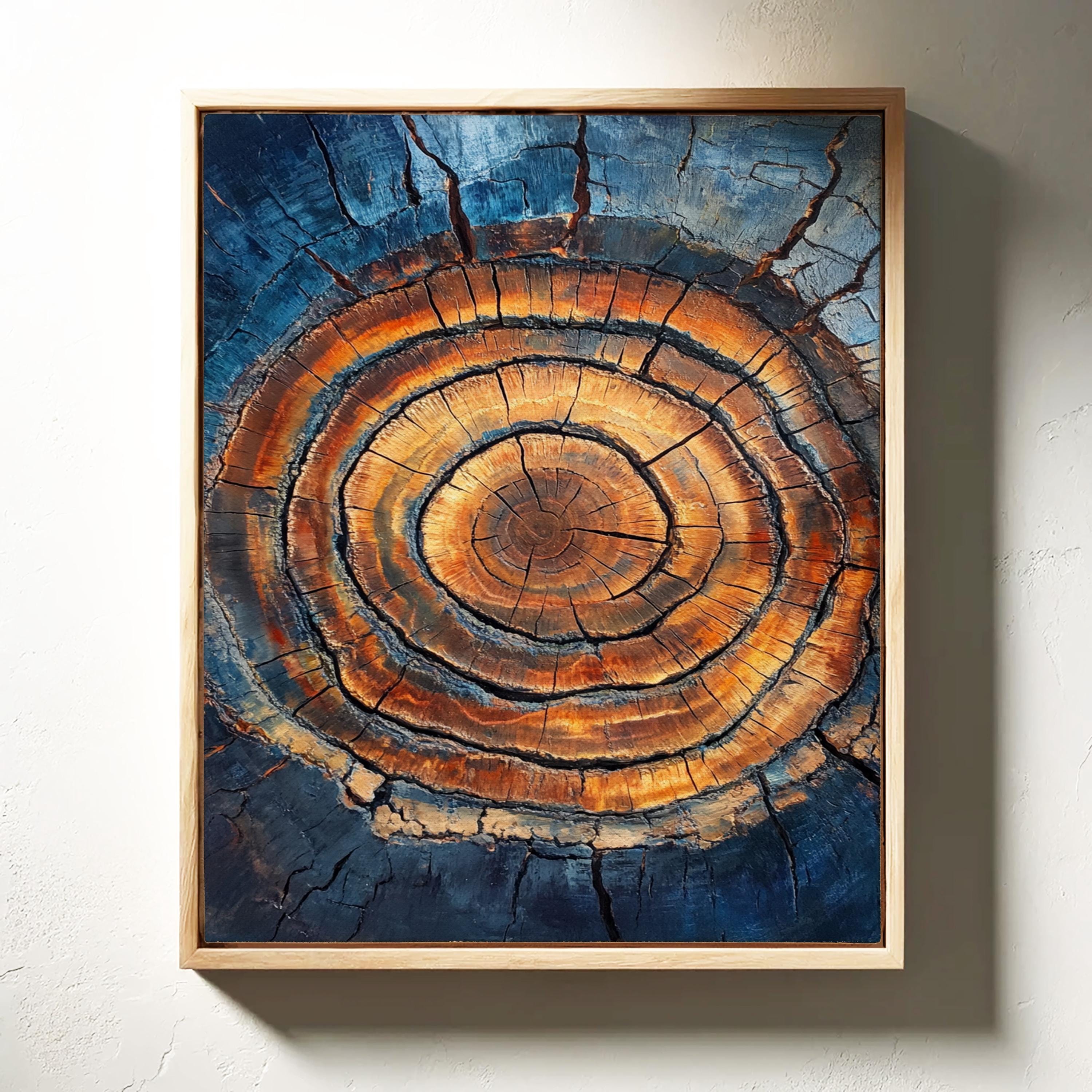 Time Rings – Tree Ring Texture Canvas Abstract Nature Wall Art Rustic Wood Decor