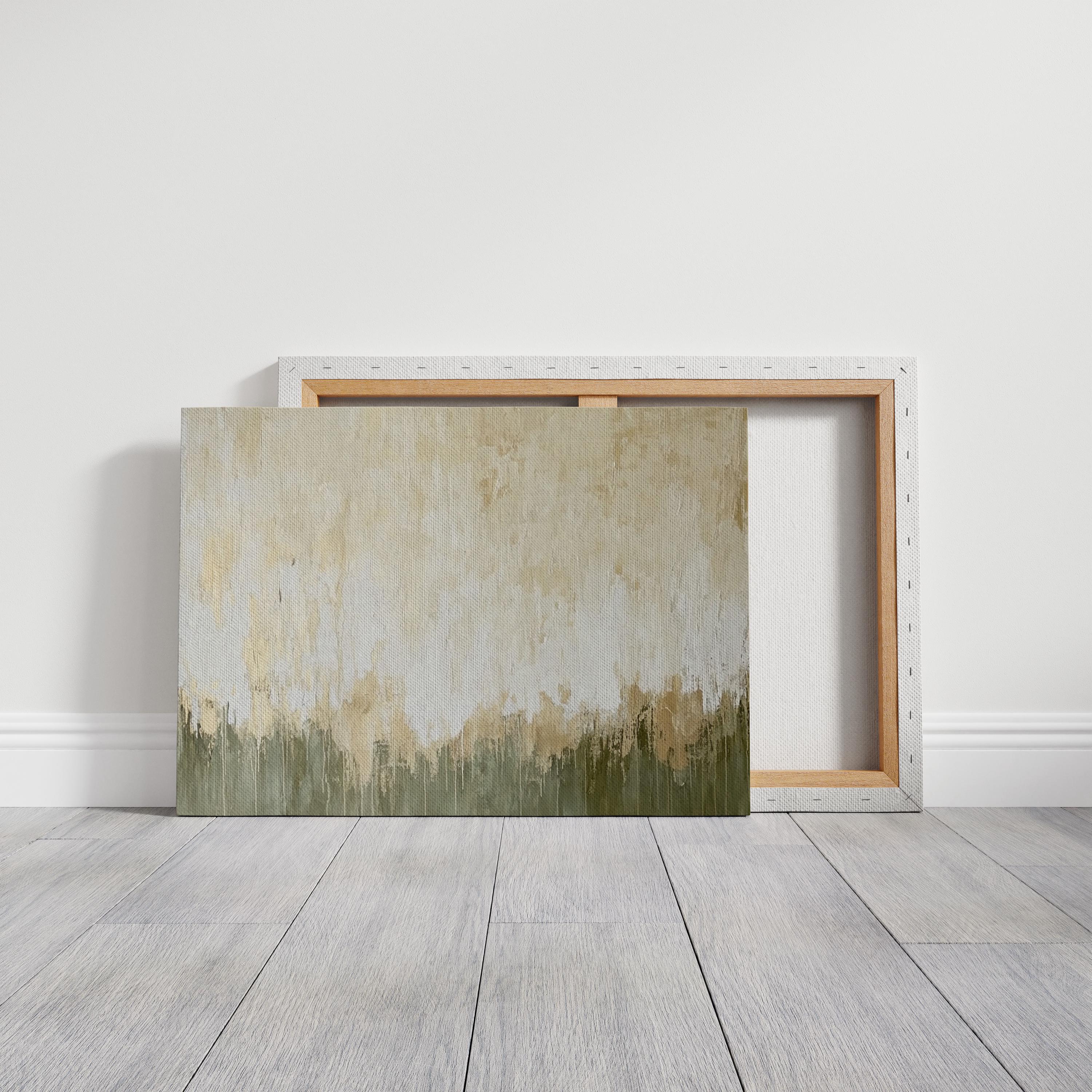Whisper Field – Horizontal Minimalist Textured Abstract Canvas Wabi Sabi Wall Art