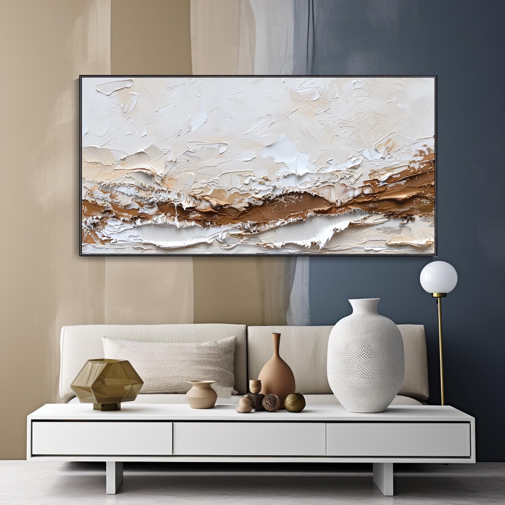 Whispers of Earth – Textured Abstract Landscape Canvas Art