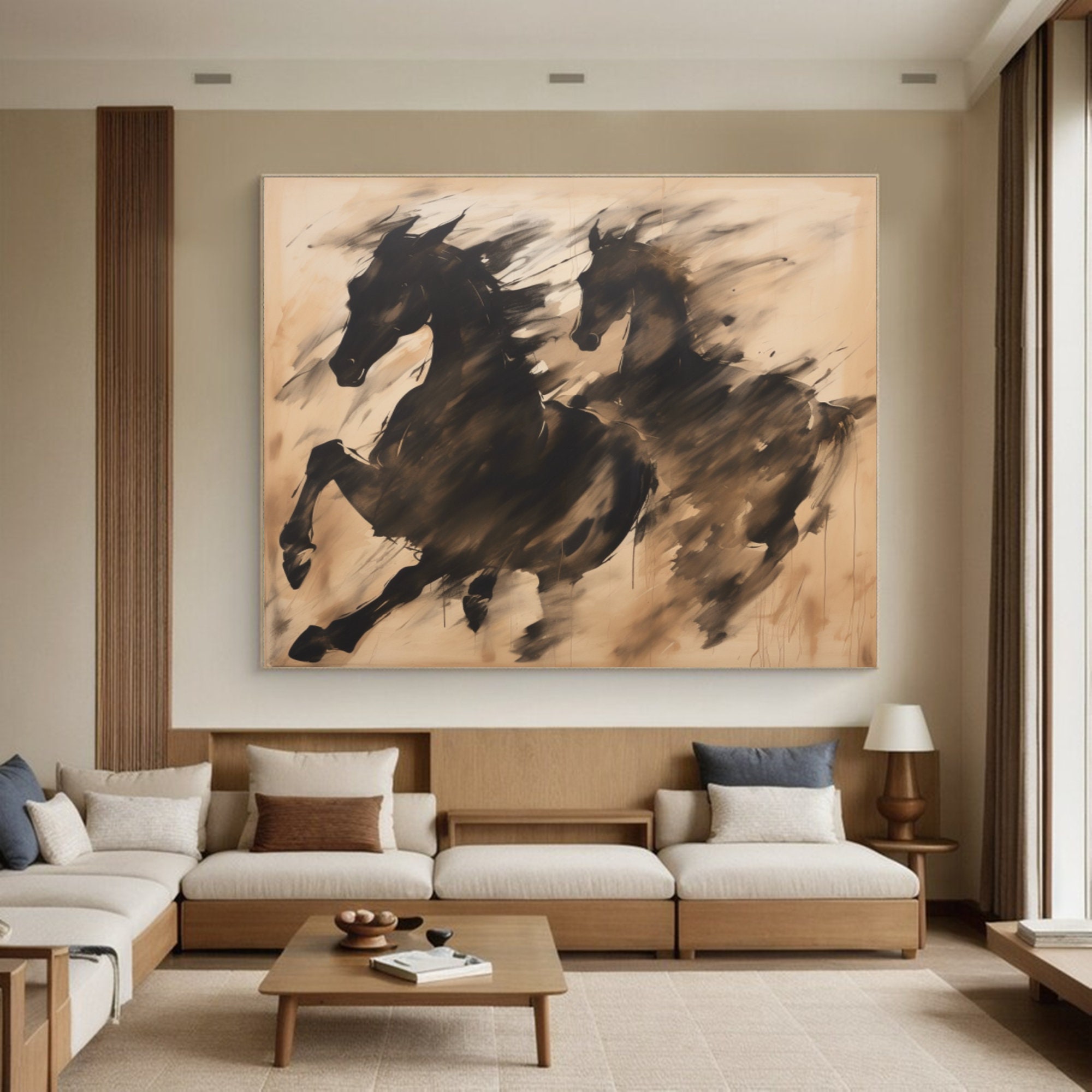 Wild Motion – Abstract Running Horses Canvas Art