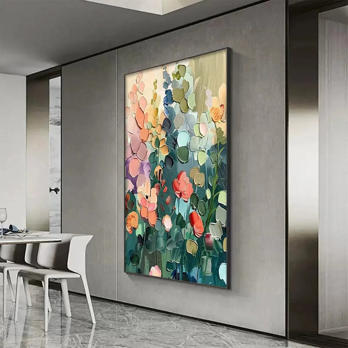 Floral Harmony – Abstract Textured Flower Wall Art