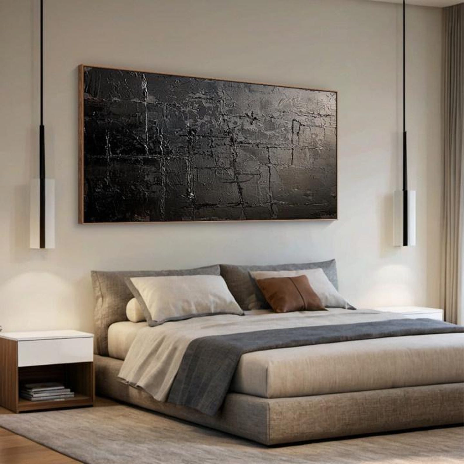 Eclipsed Silence – Large Textured Abstract Canvas Wall Art