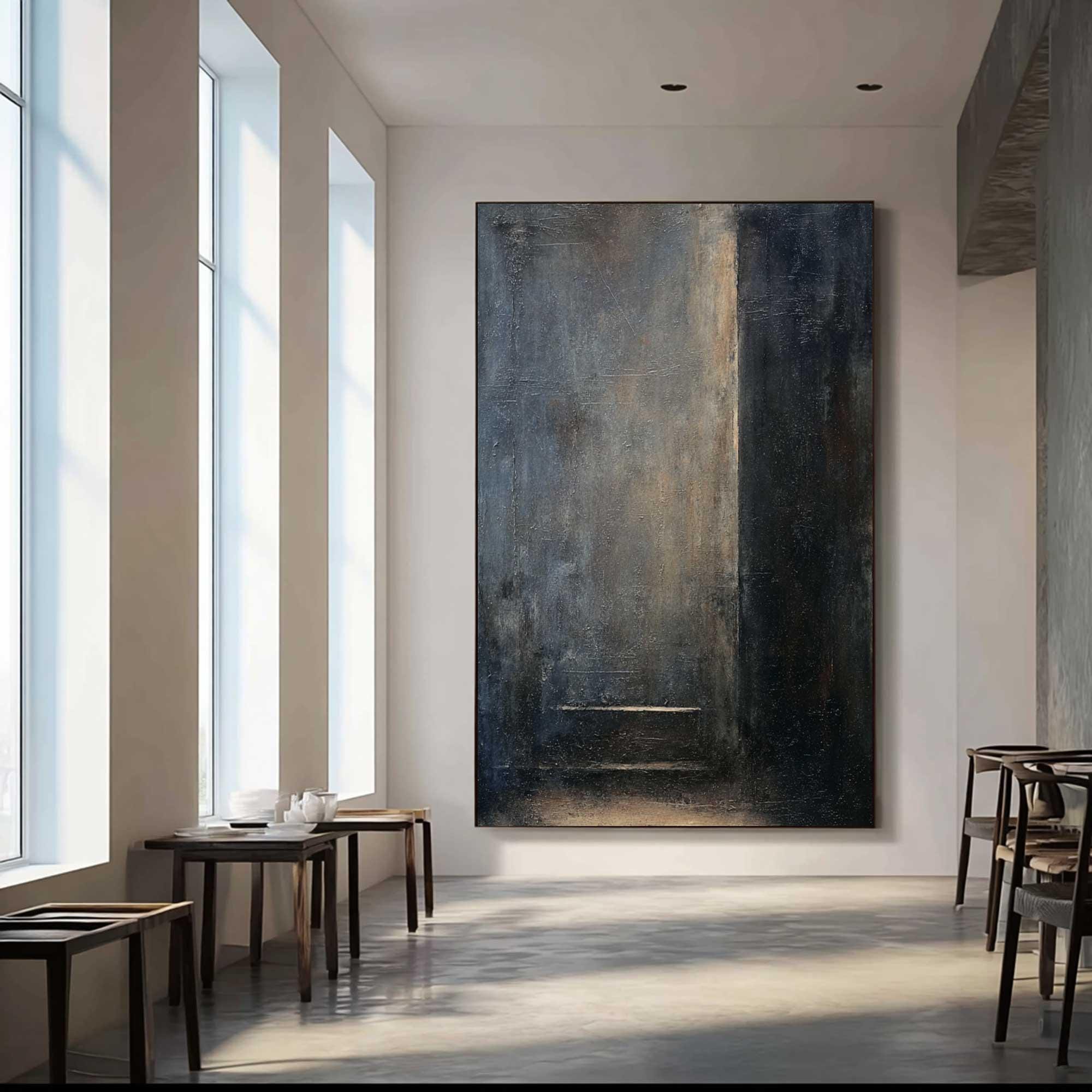 Silent Passage – Large Minimalist Abstract Oil Painting for Modern Interiors