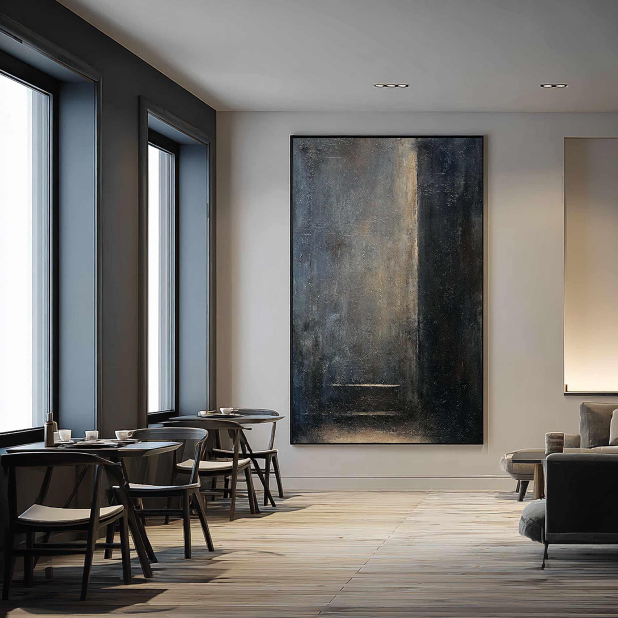 Silent Passage – Large Minimalist Abstract Oil Painting for Modern Interiors