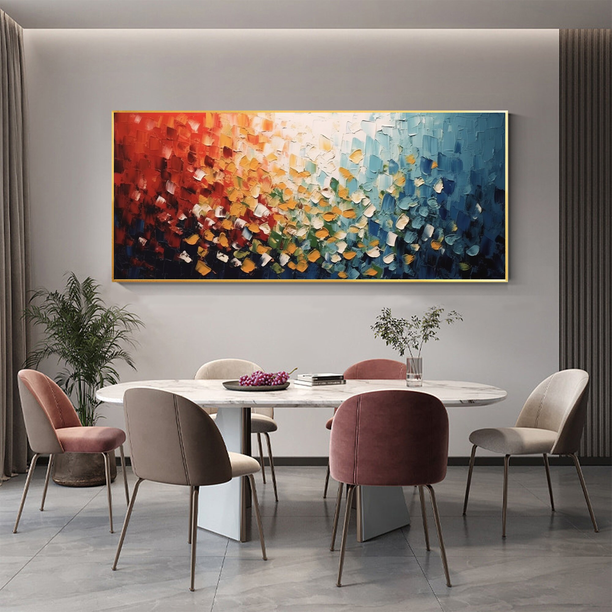 Radiant Flow Large Abstract Textured Oil Painting
