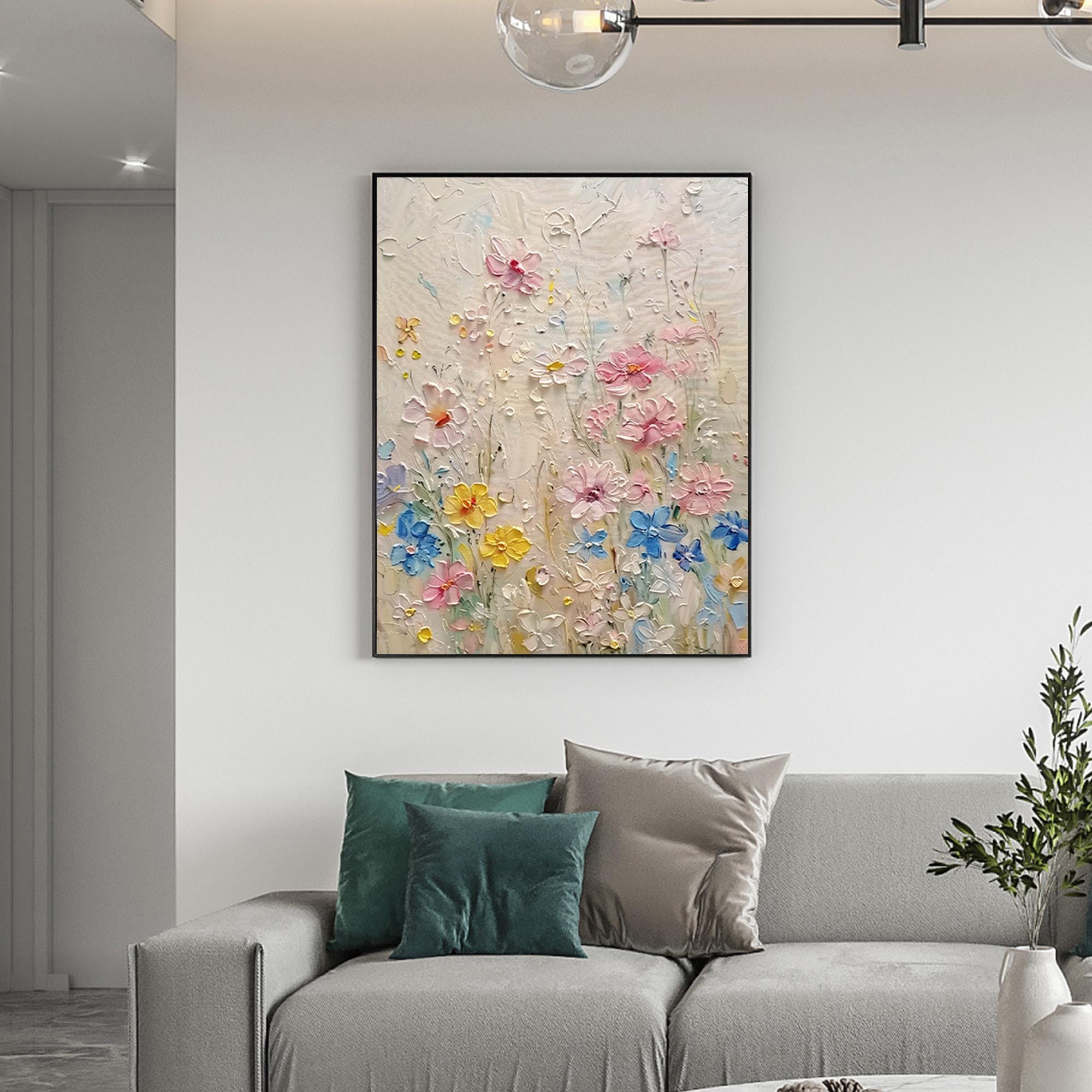 Dancing with the Breeze Colorful 3D Textured Flower Wall Art