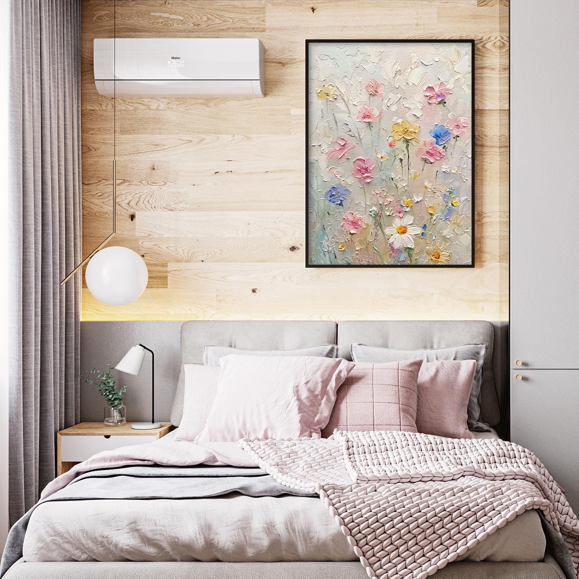 Petals of Dawn – 3D Textured Floral Oil Painting Vertical Canvas Art