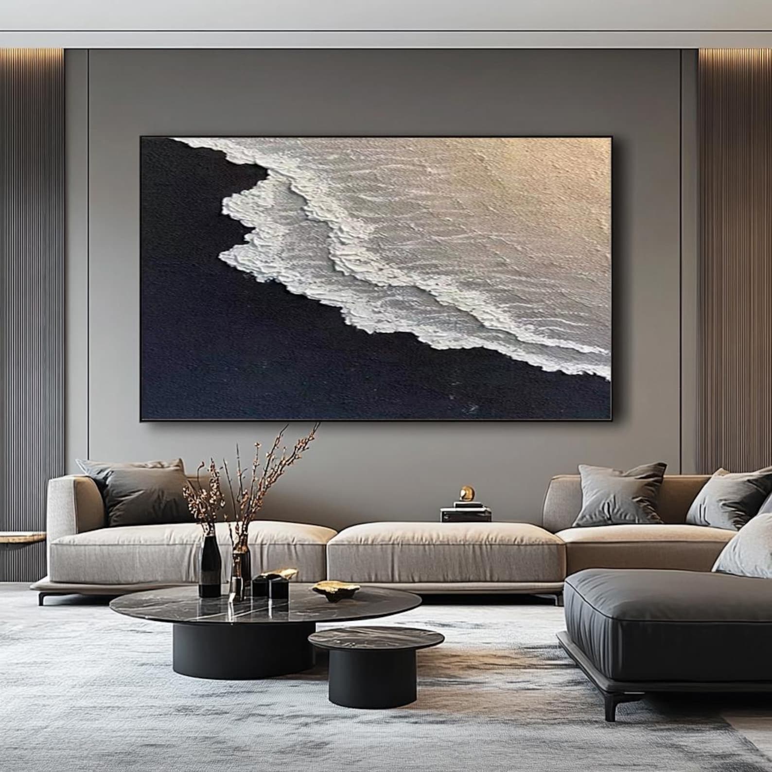 Eternal Tide — Textured Abstract Seascape Oil Painting, Modern Coastal Wall Art