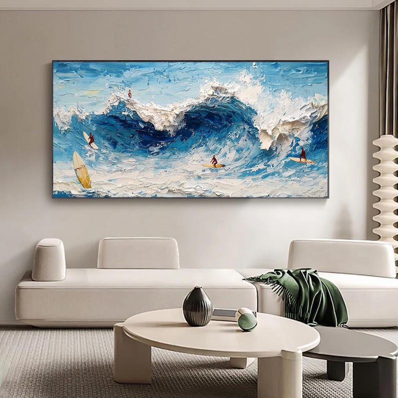 Ocean Waves: Surfer’s Dream Textured Art