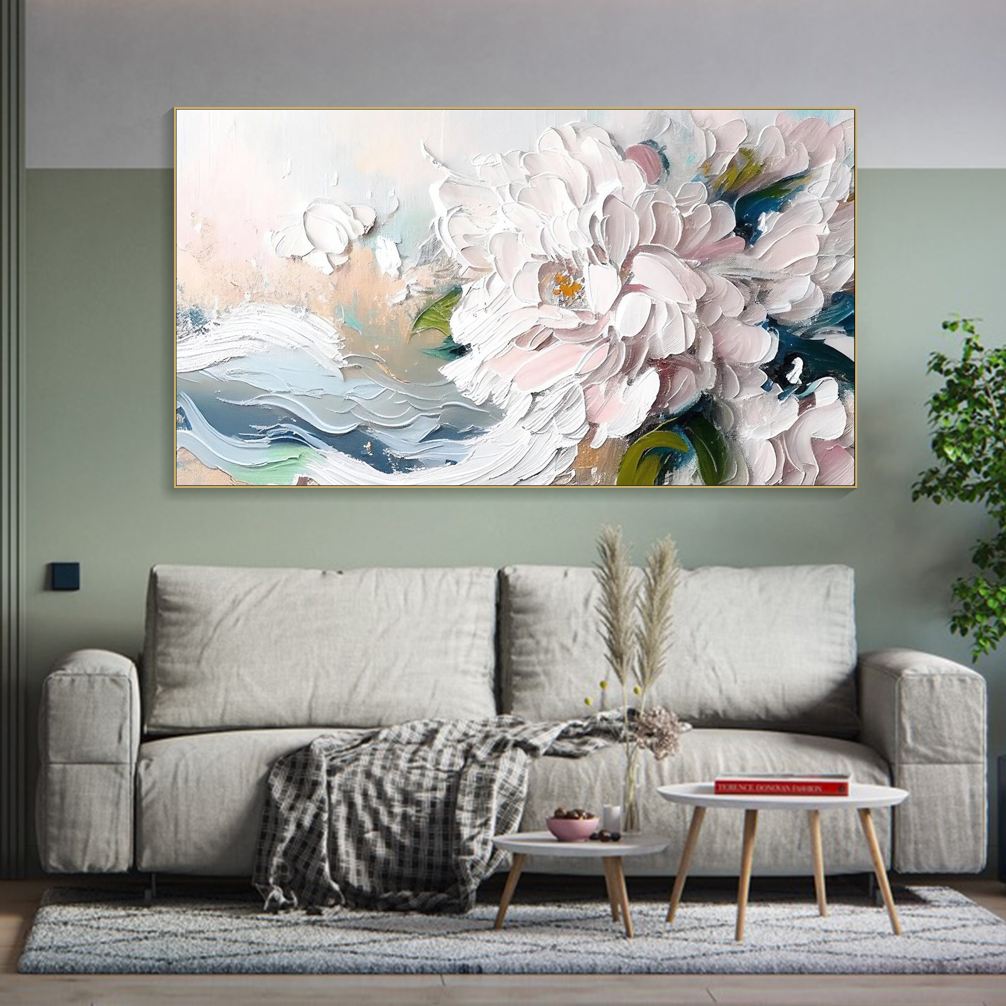 Blossoming Elegance: Textured Peony Art