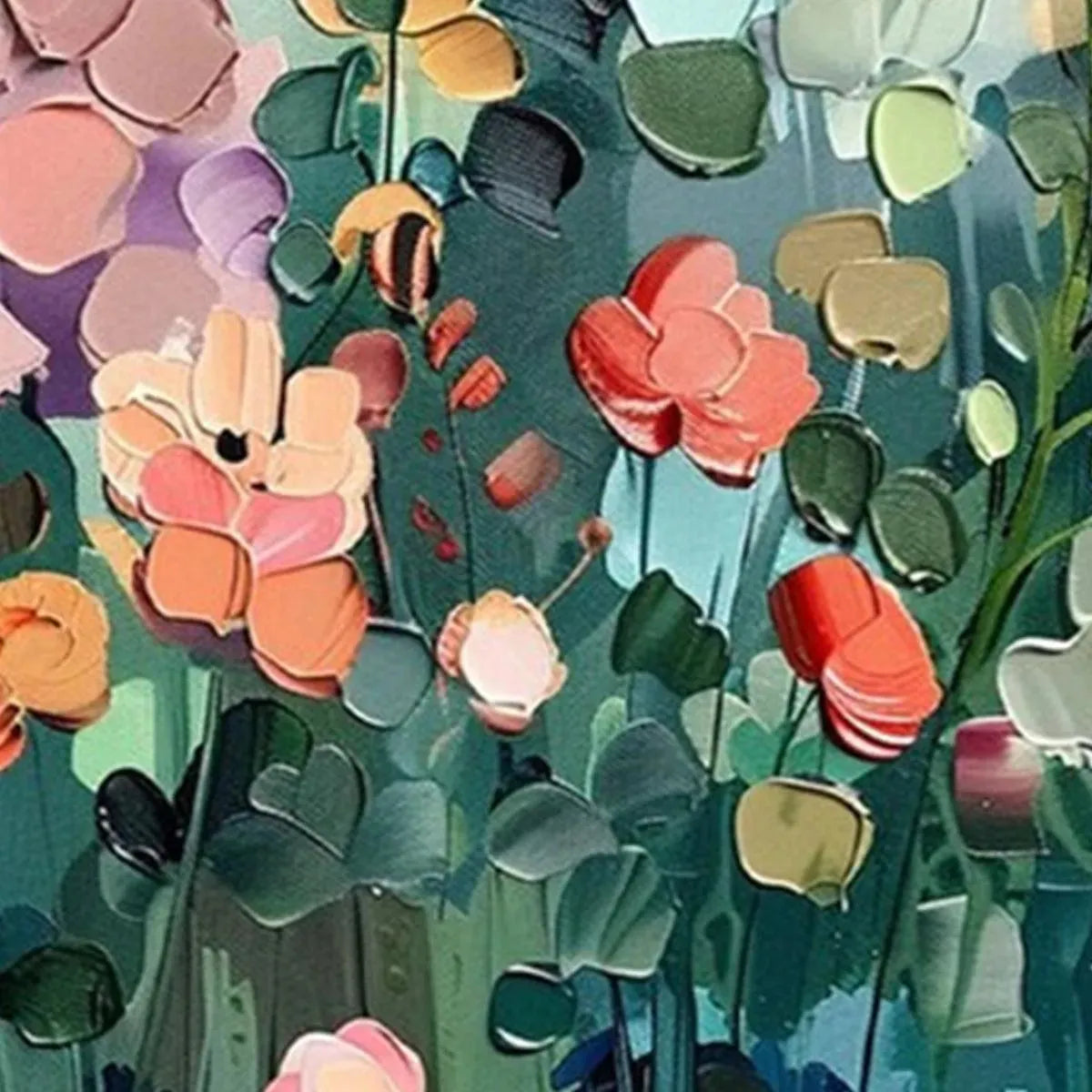 Floral Harmony – Abstract Textured Flower Wall Art