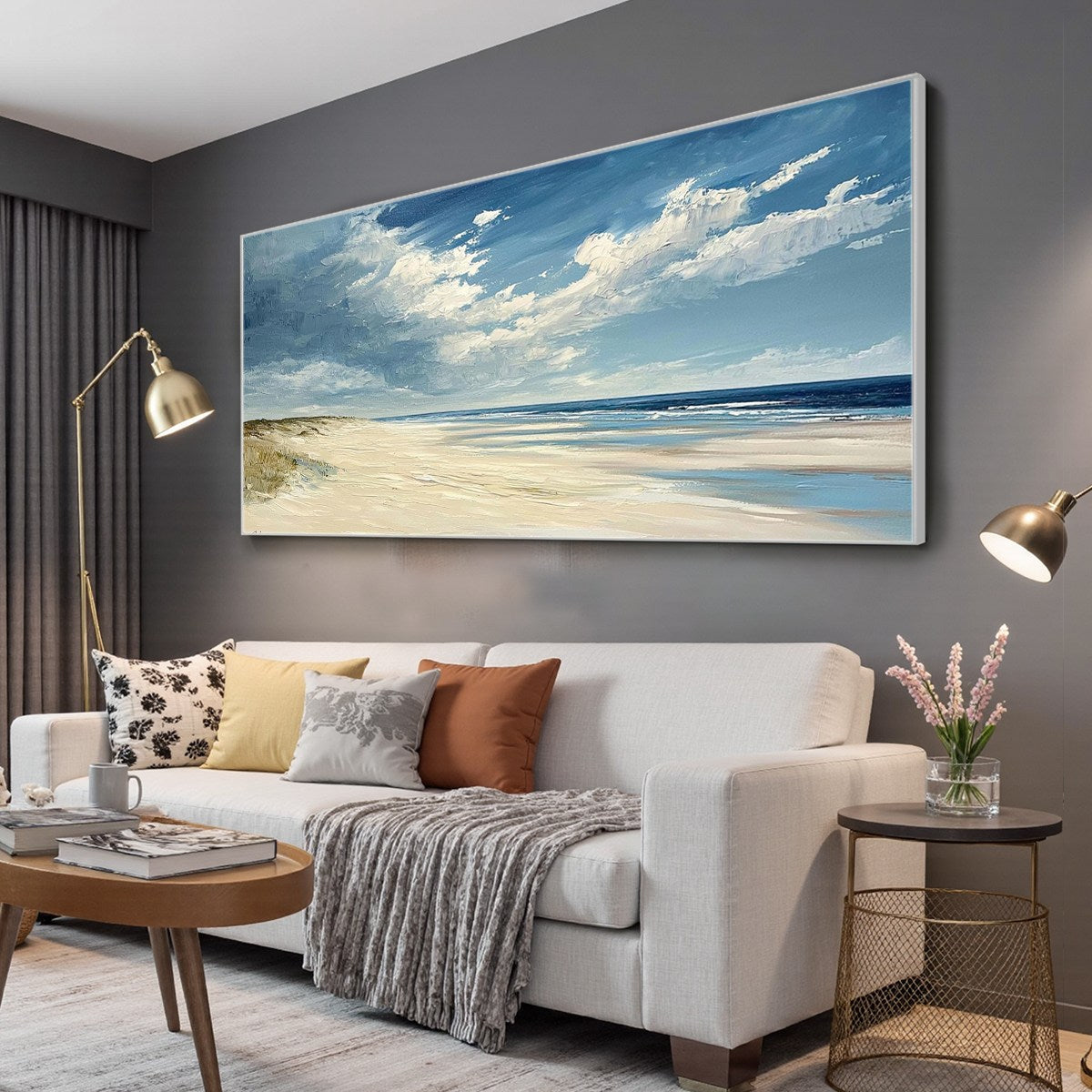 Endless Shore Coastal Beach Oil Painting