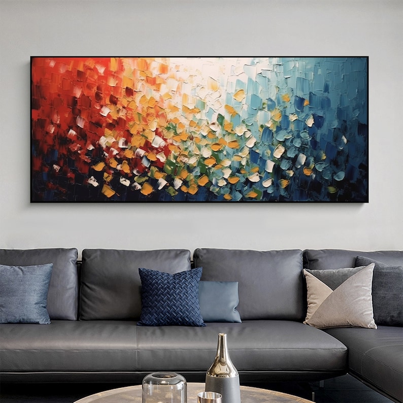 Radiant Flow Large Abstract Textured Oil Painting