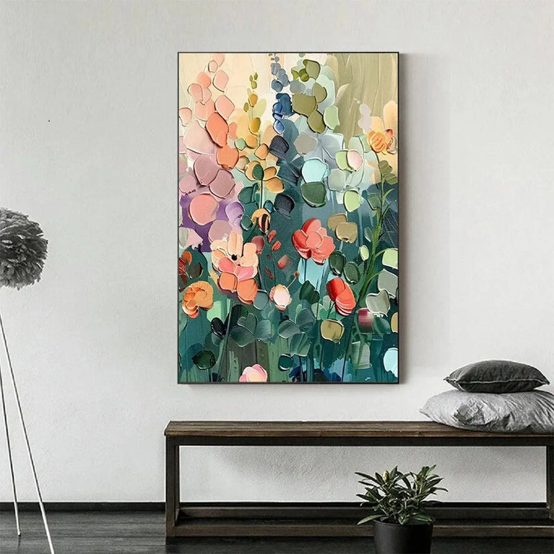 Floral Harmony – Abstract Textured Flower Wall Art