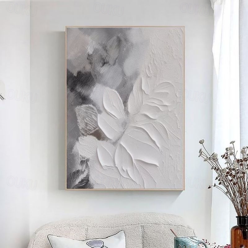 Ethereal Leaves – Textured Abstract Wall Art
