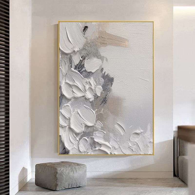 Silent Petals – Textured Abstract Oil Painting