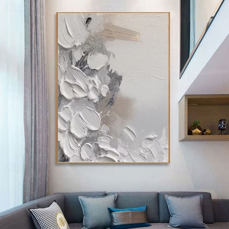 Silent Petals – Textured Abstract Oil Painting