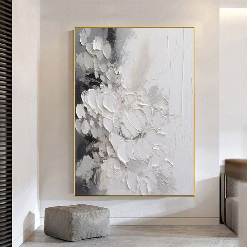 Silent Bloom – Abstract Textured Floral Wall Art