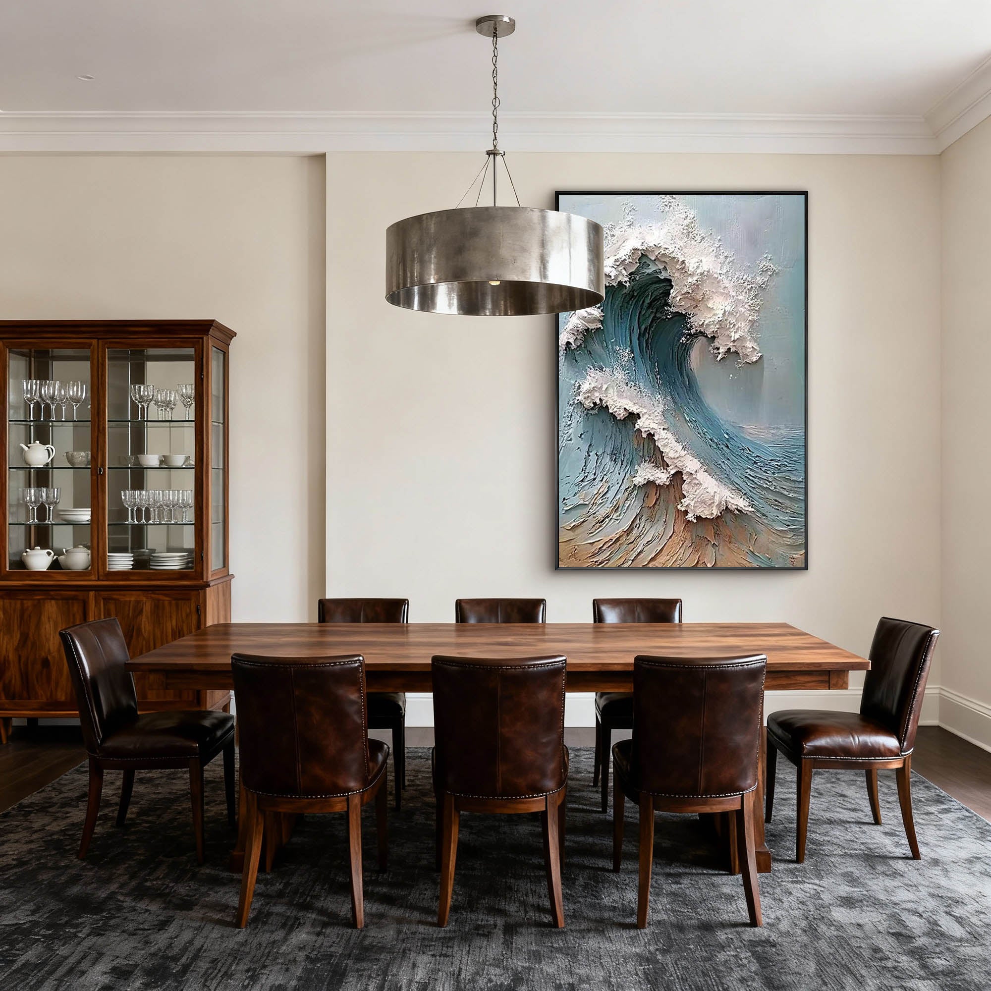 Serene Tide” – Ocean Wave Textured Wall Art, Abstract Coastal Canvas Painting