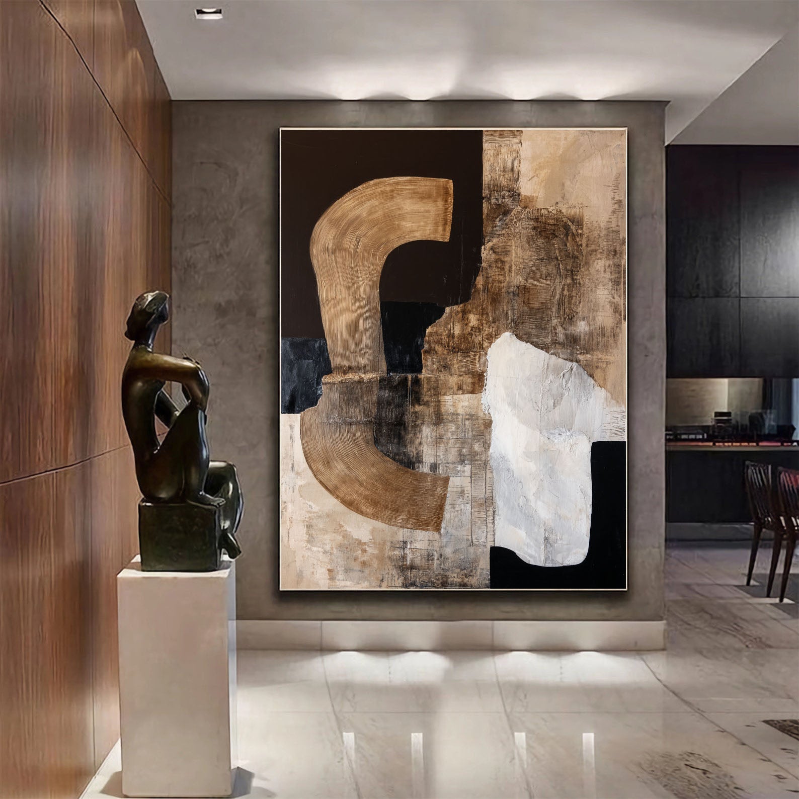 Earthline Form - Textured Neutral Abstract Wall Art