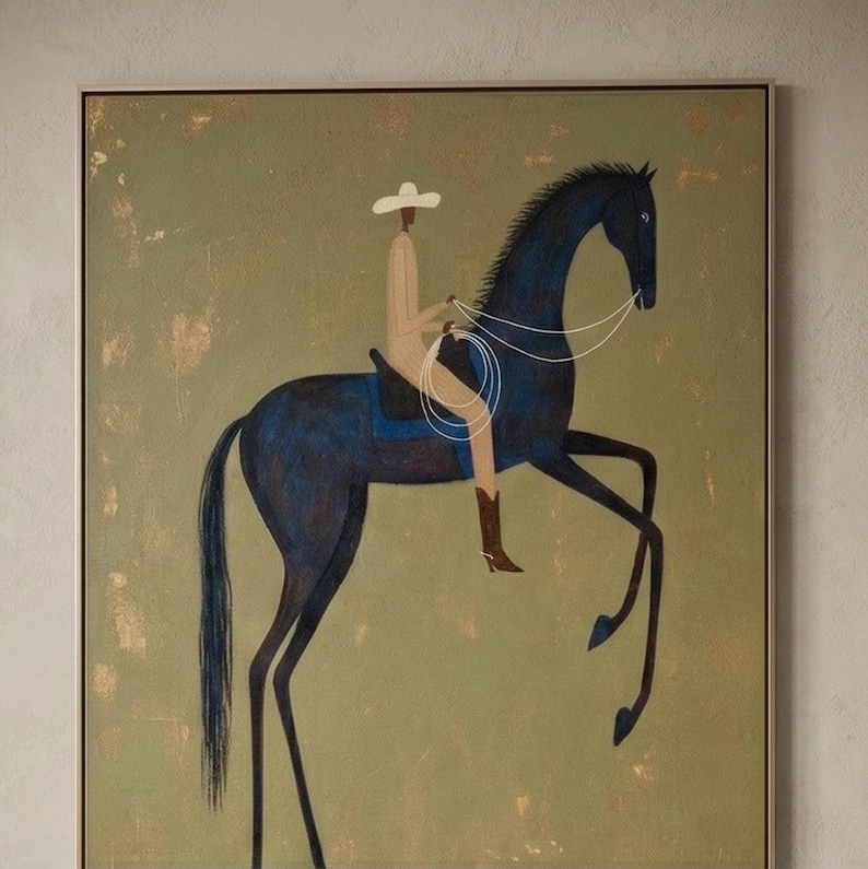 Elegant Riders – Modern Abstract Horse Painting Diptych