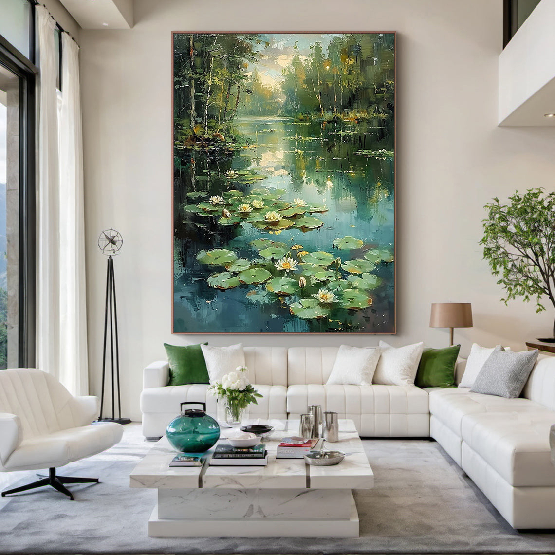 Whispering Pond - Water Lily Landscape Canvas Art