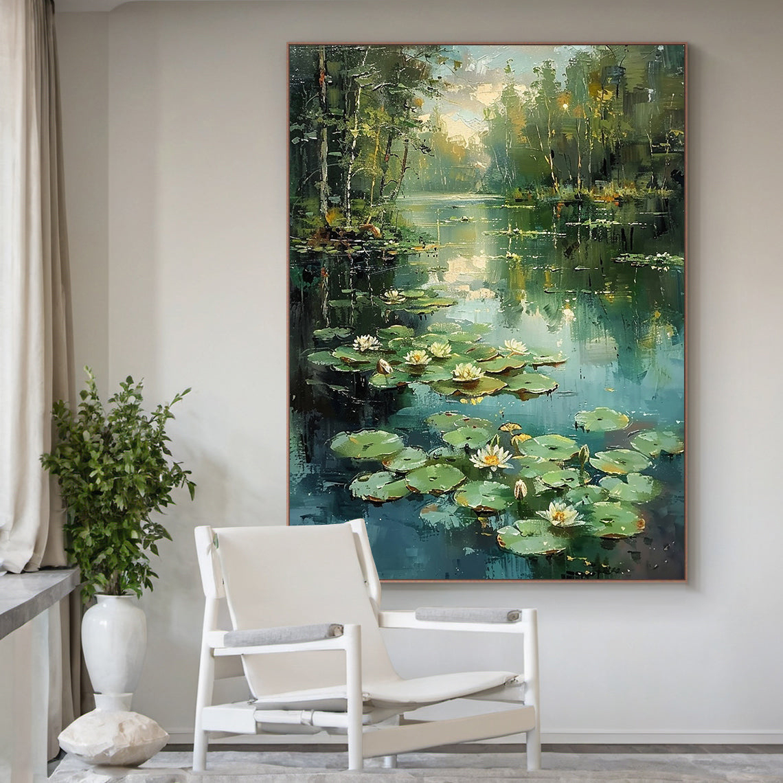 Whispering Pond - Water Lily Landscape Canvas Art