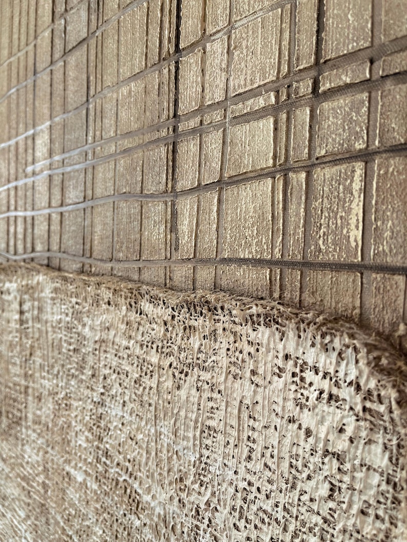 Woven Harmony - Textured Beige and Black Abstract Canvas Art