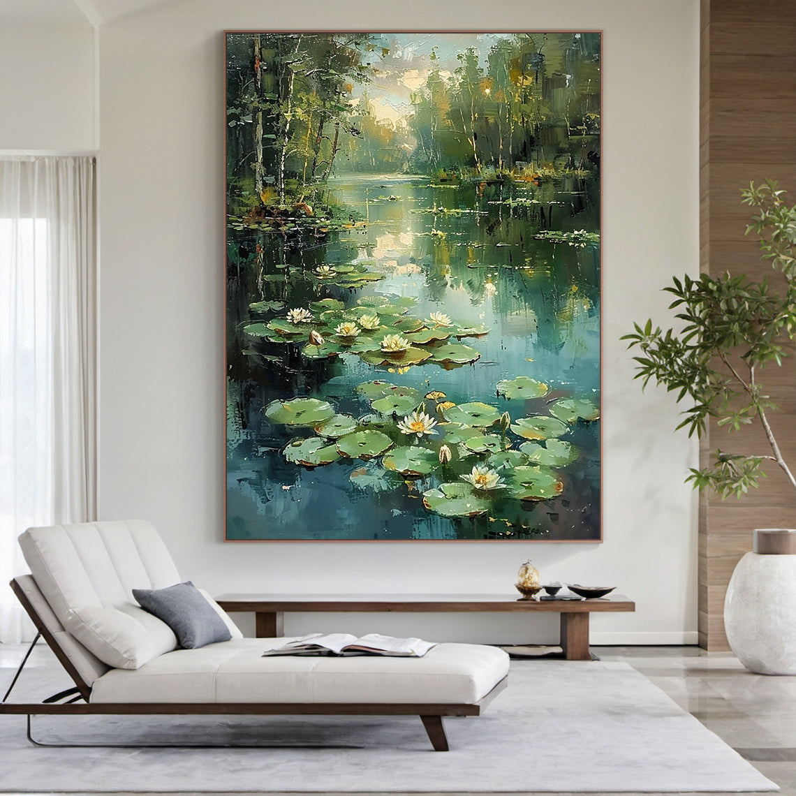 Whispering Pond - Water Lily Landscape Canvas Art