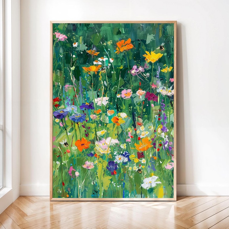 Wildflower Reverie - Textured Meadow Floral Oil Painting