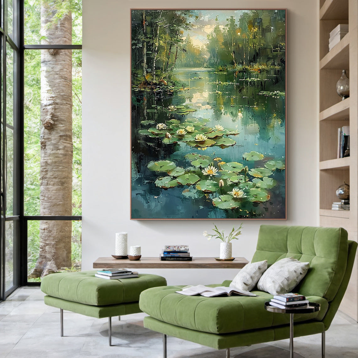Whispering Pond - Water Lily Landscape Canvas Art