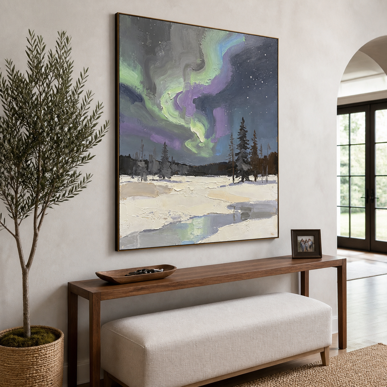Northern Lights Wall Art | Aurora Over Snow