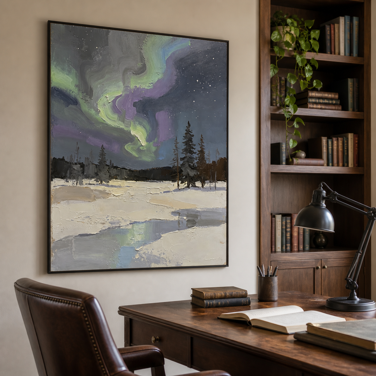 Northern Lights Wall Art | Aurora Over Snow