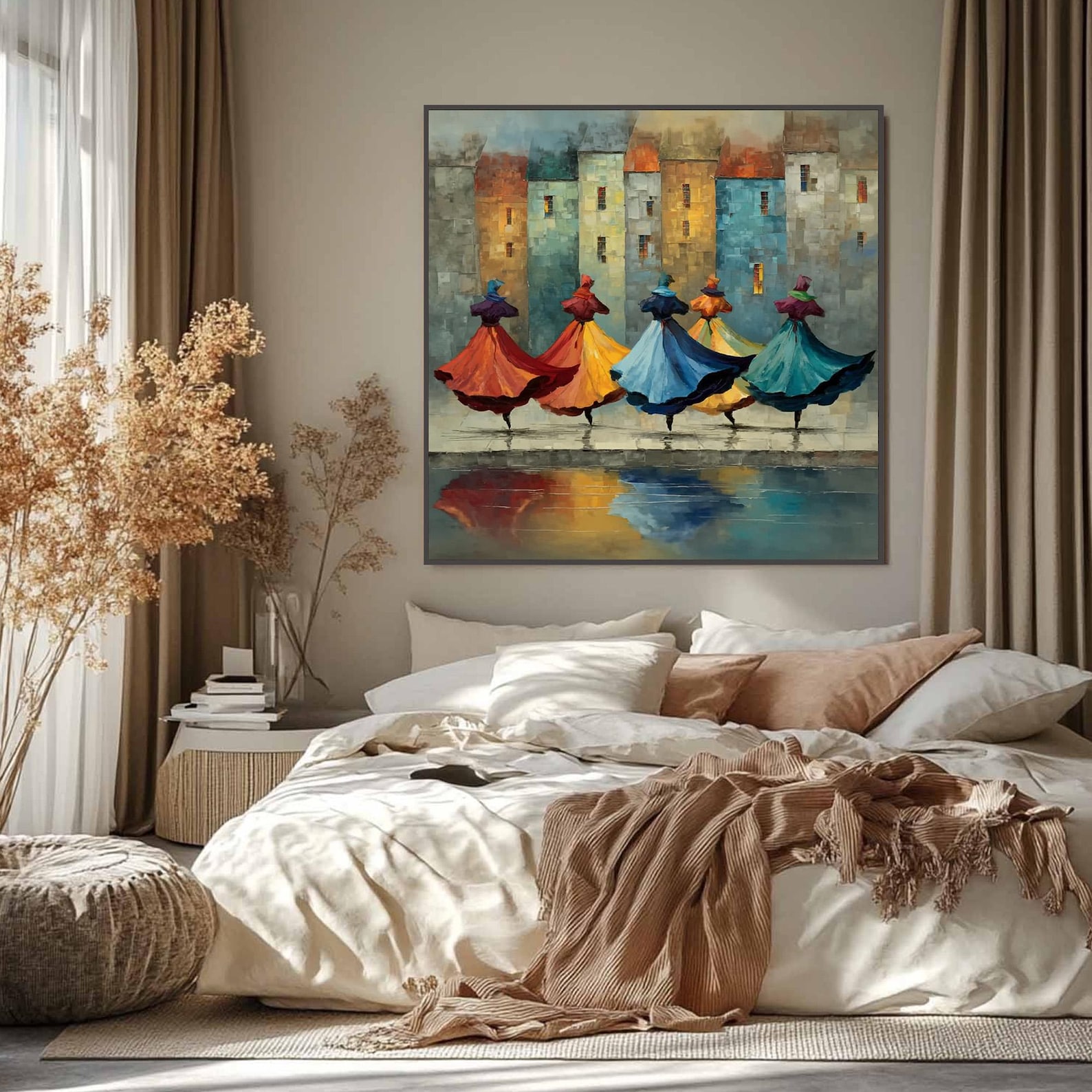 Dancing Colors - Colorful Woman Dance Canvas Art