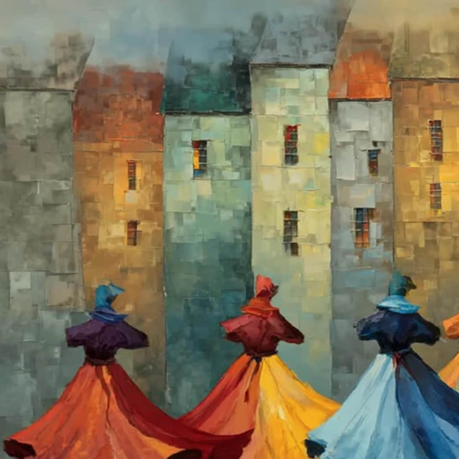 Dancing Colors - Colorful Woman Dance Canvas Art
