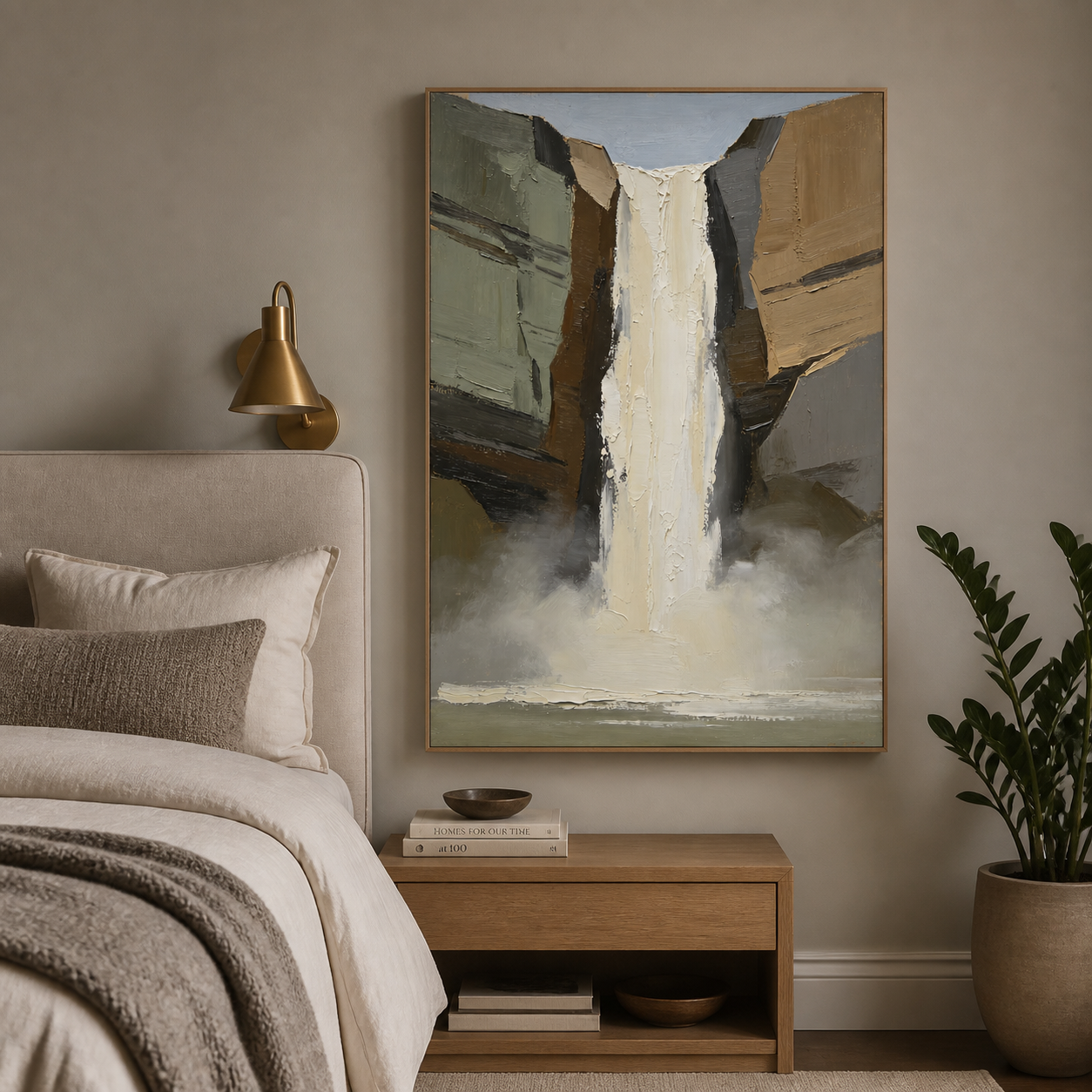 Abstract Waterfall Wall Art | Stone Cascade