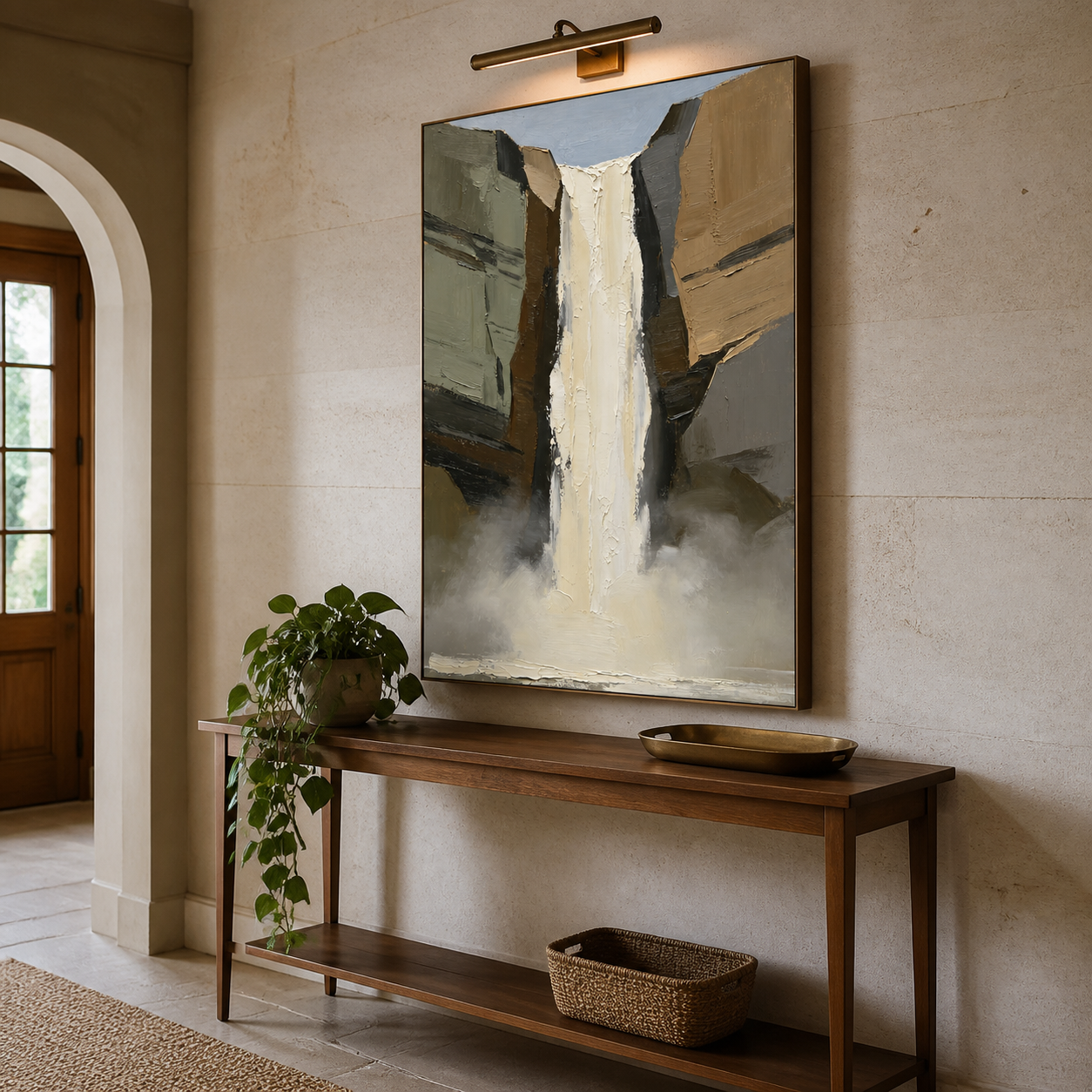 Abstract Waterfall Wall Art | Stone Cascade
