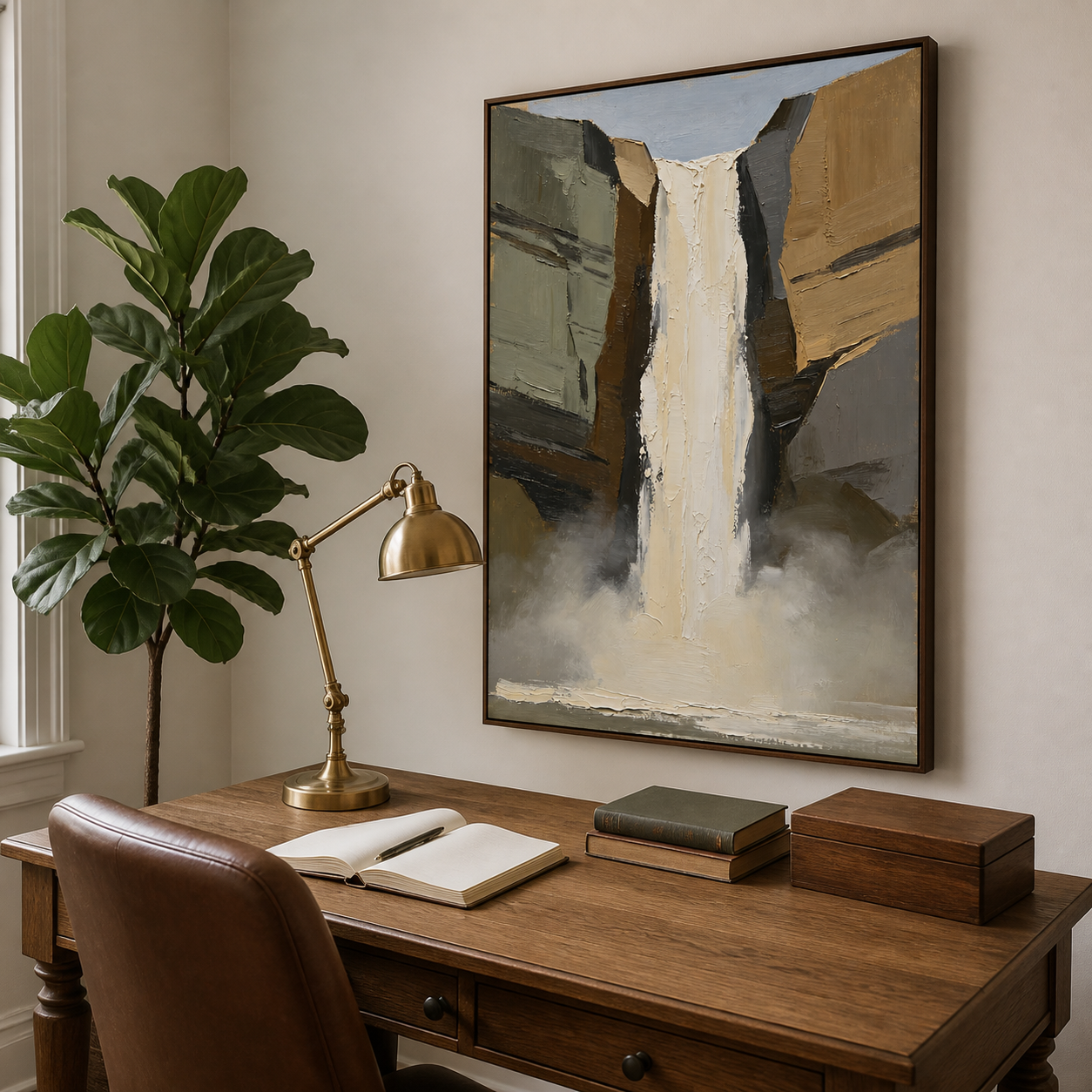 Abstract Waterfall Wall Art | Stone Cascade