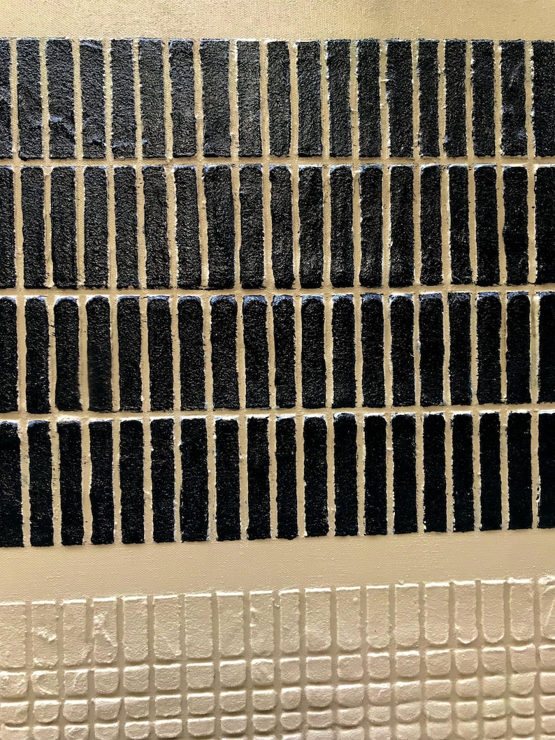 Silent Order - Textured Black Grid Abstract Wall Art