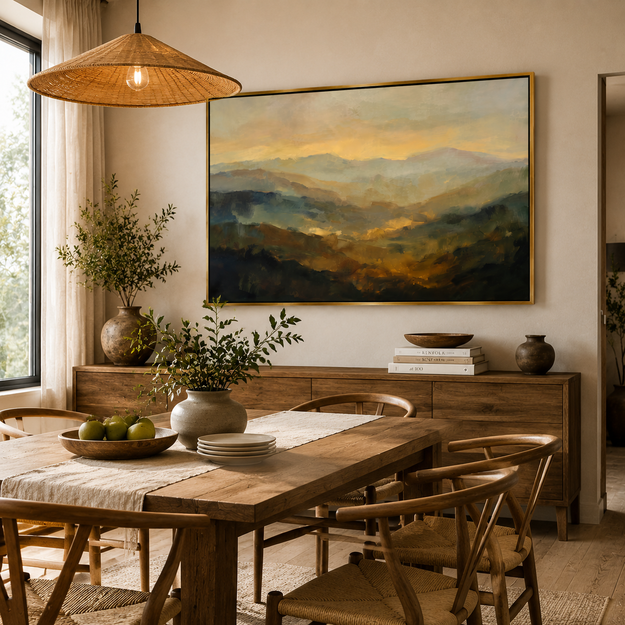 Where Light Becomes Landscape - Golden Mountain Wall Art