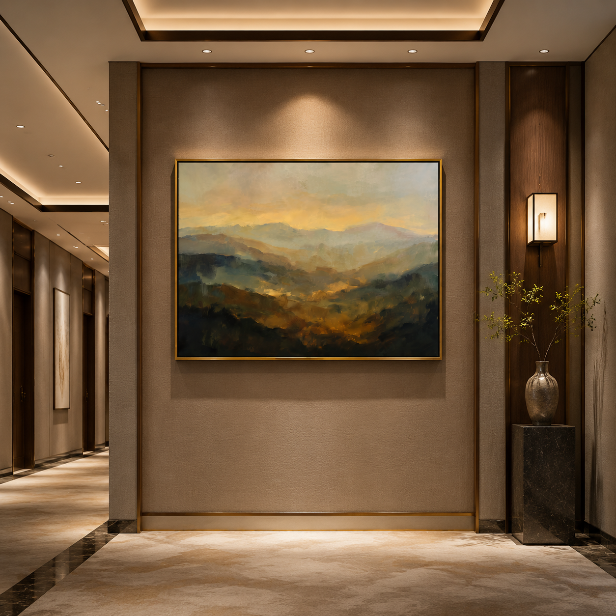 Where Light Becomes Landscape - Golden Mountain Wall Art
