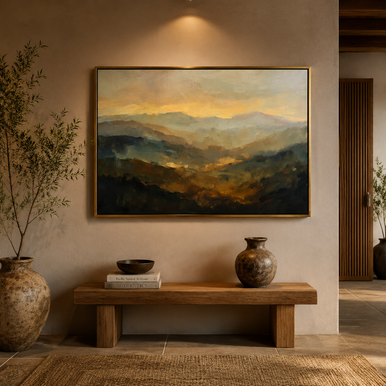 Where Light Becomes Landscape - Golden Mountain Wall Art