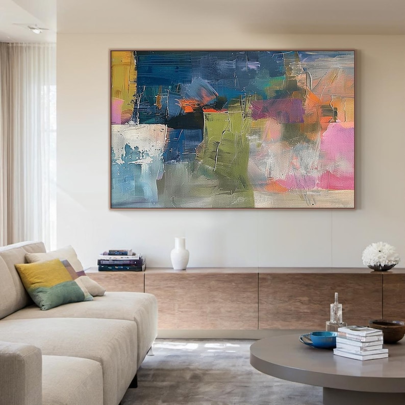 Echoes of Color – Modern Abstract Textured Oil Painting