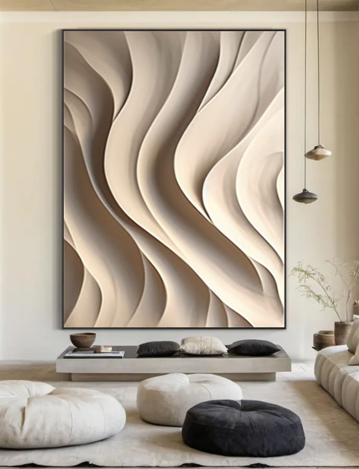 Soft Current – Large Textured Abstract Wall Art