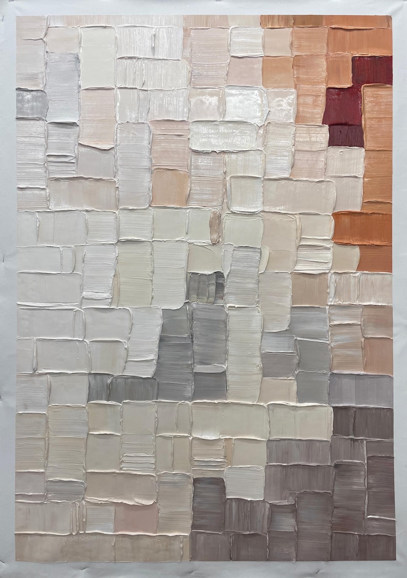 Soft Tactile Harmony - Textured Beige Abstract Canvas Art for Contemporary Living Spaces