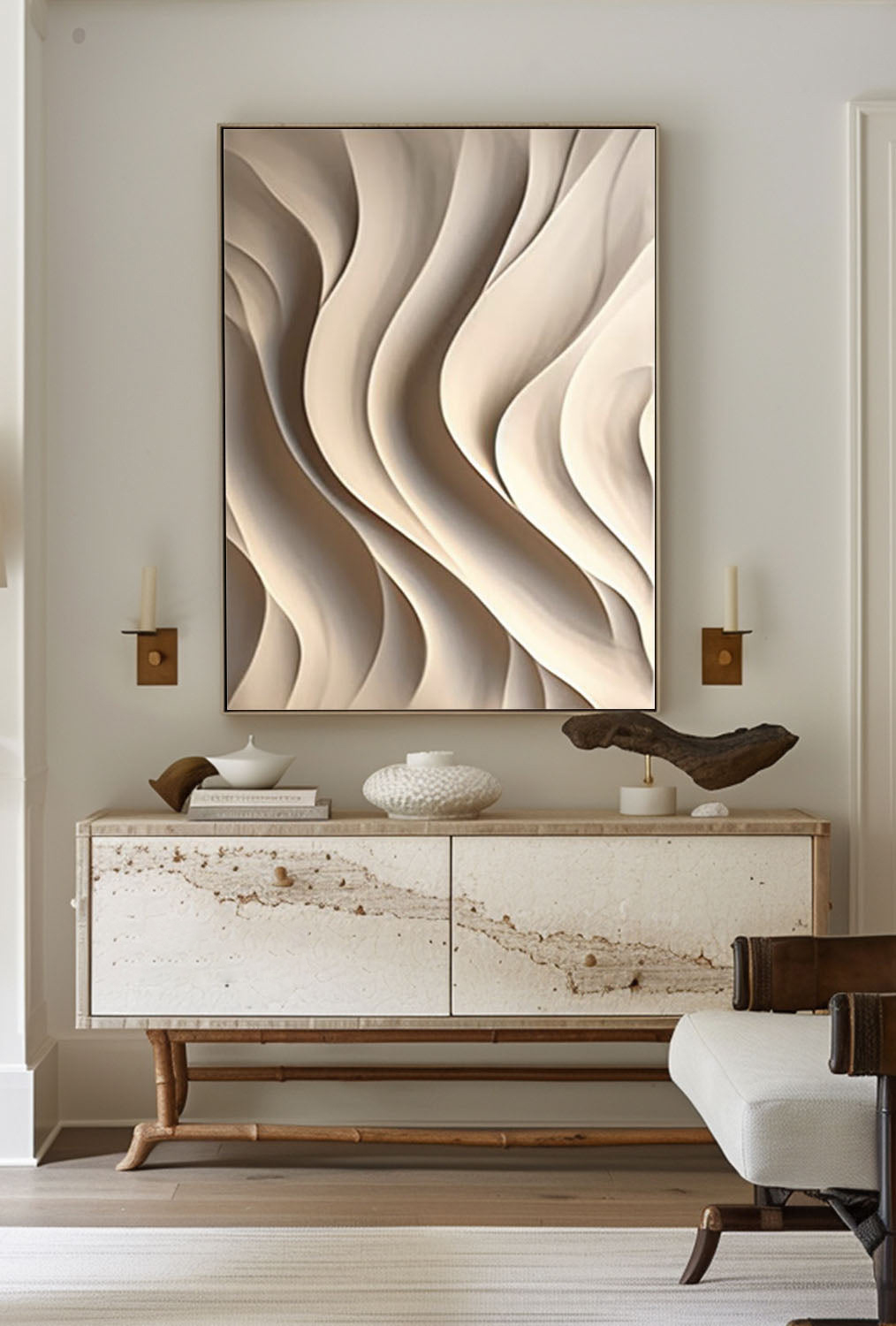 Soft Current – Large Textured Abstract Wall Art