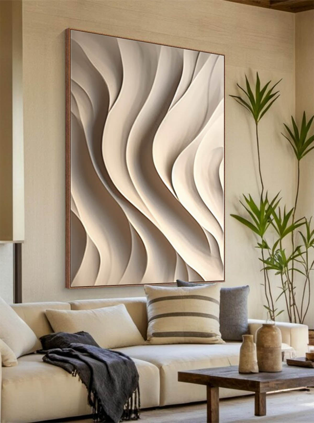 Soft Current – Large Textured Abstract Wall Art