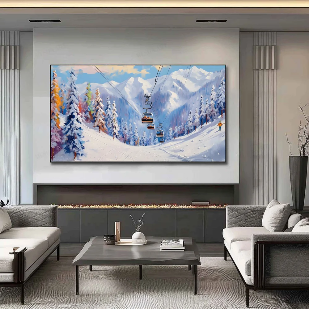 Alpine Ascent – Ski Lift Landscape Canvas