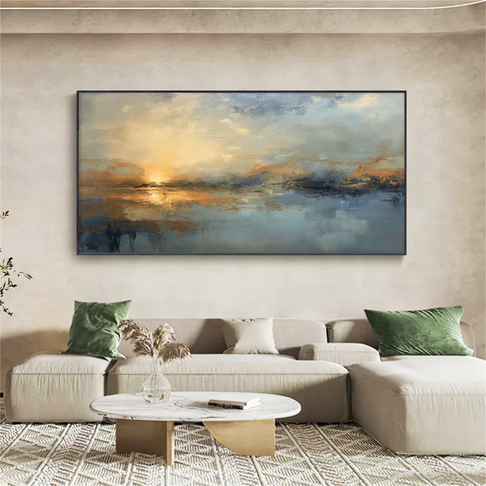 Twilight Reverie – Textured Sunset Landscape Canvas Art