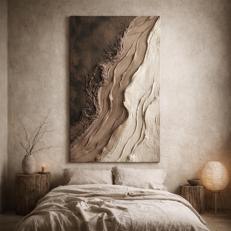 Natural Flow - Textured Abstract Canvas Art in Earthy Tones